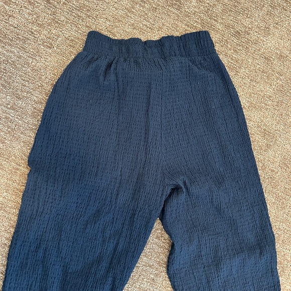 Free People Beach Navy Flowey Pants - Picture 5 of 6
